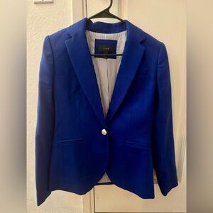 J.Crew Women’s Wool Blazer – Size 2 – Royal Blue – Gold Crest Buttons